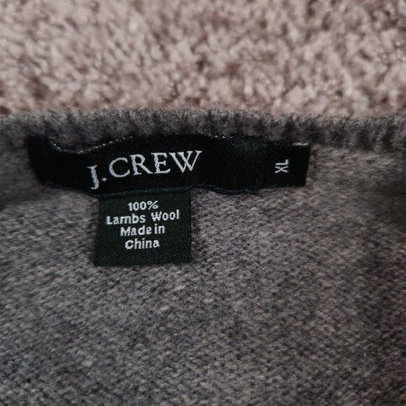 J. Crew Pullover Lambs Wool Argyle Sweater Mens Size XL Gray Blue Preppy - Picture 3 of 12